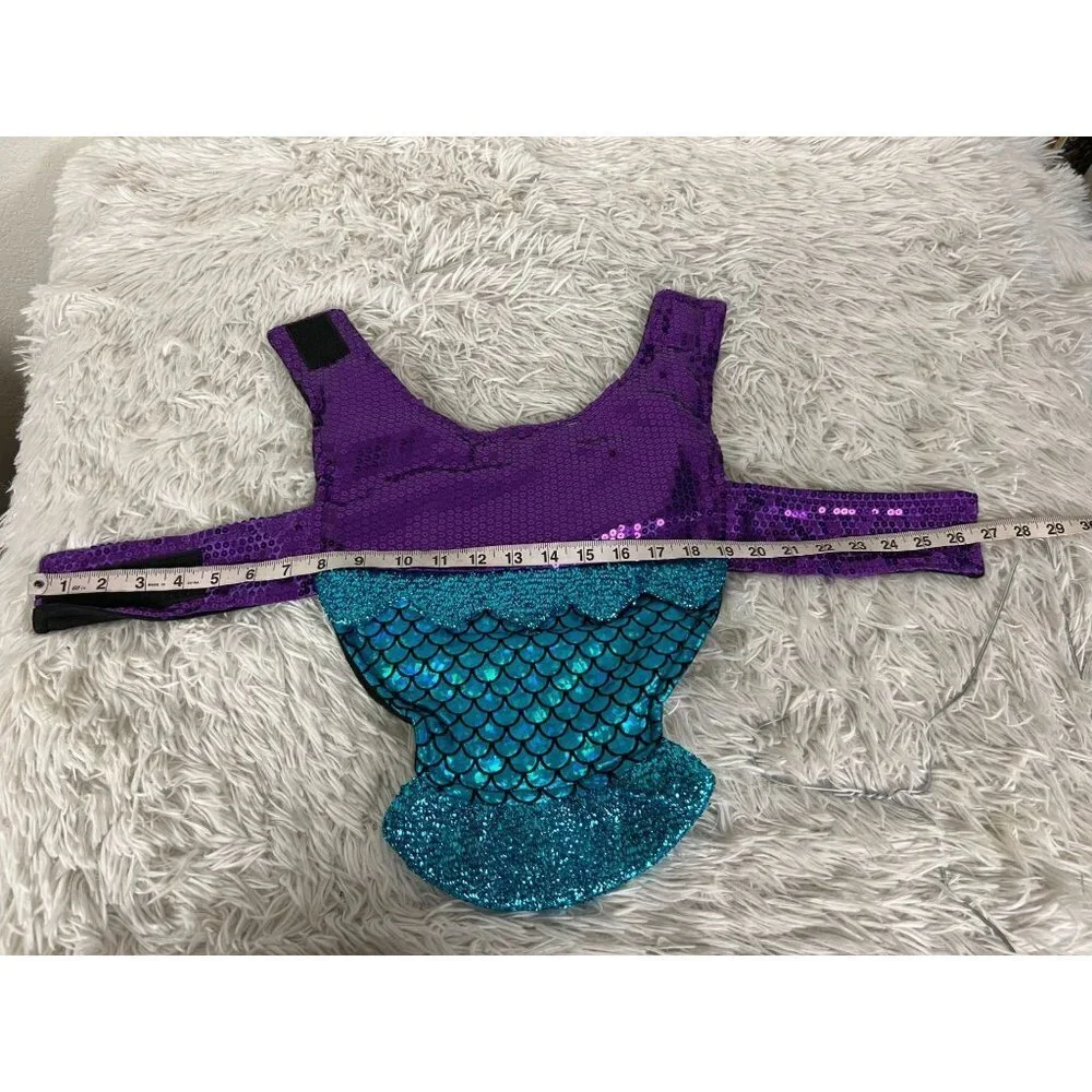 Cat Halloween Costume Sequin mermaid Fits 12-15lb cat